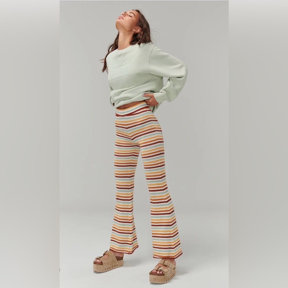 Ghanda Nancy striped flare pants medium